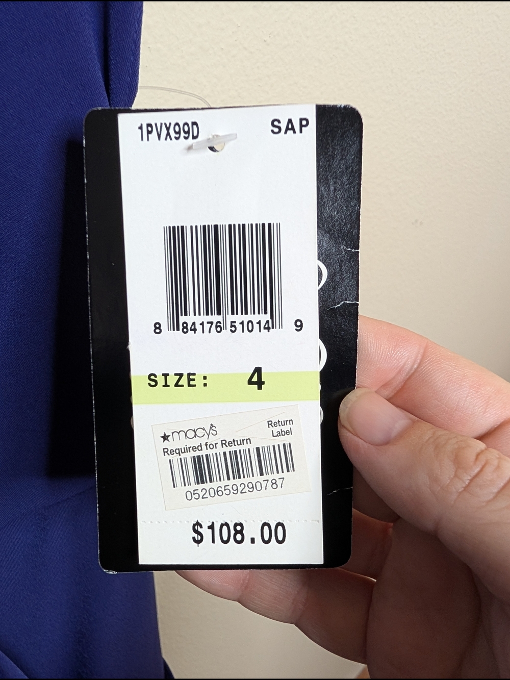 NWT Jax Cobalt Blue Cowl Neck Dress Size 4 Draped Pocket Detail - Picture 4 of 7